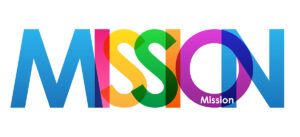 MISSION colourful vector letters icon