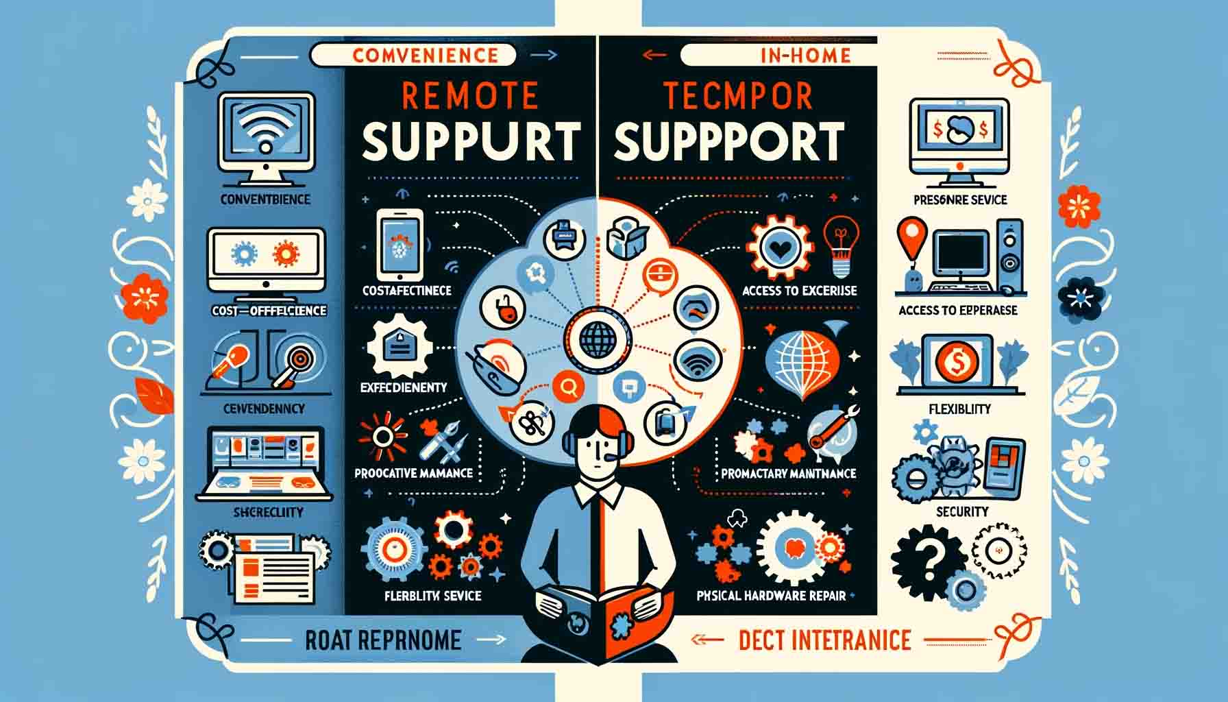 a visual comparison between Remote Computer Support