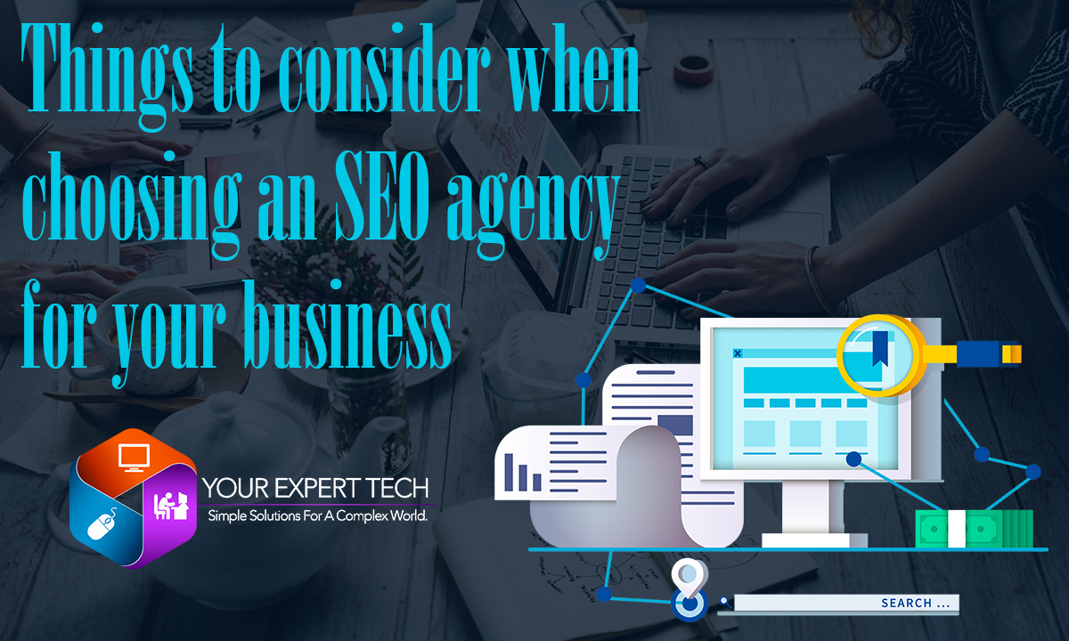 Title image for the blog post Things to consider an SEO agency.