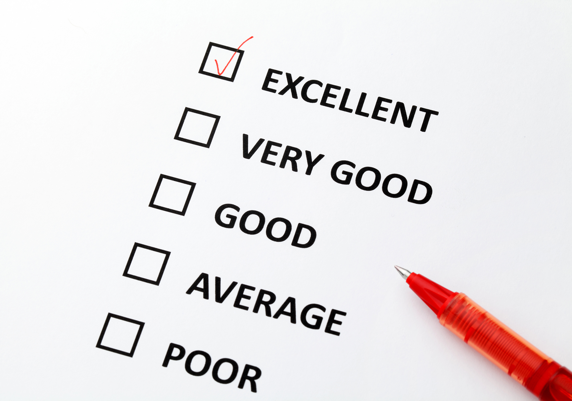 Checklist showing what is good customer service