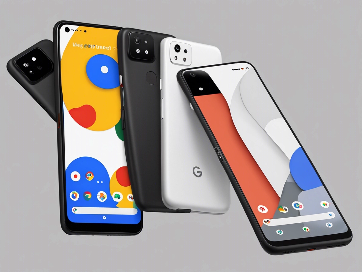 Google Pixel 5a smartphone displayed on a white background, highlighting its sleek black design, rear dual-camera setup, and fingerprint sensor