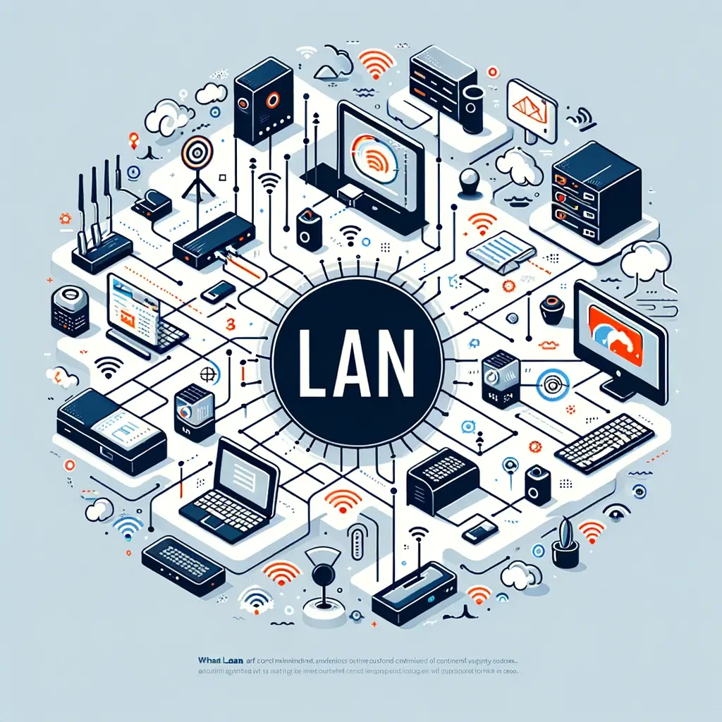 The infographic explaining what a Local Area Network (LAN) is, using no words, has been created. It visually communicates the concept through symbols and imagery, showcasing interconnected computers and devices within a confined space.