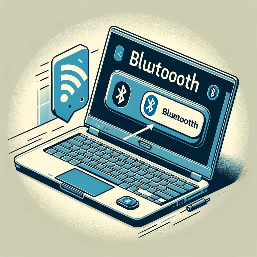 The image designed to visually instruct how to turn Bluetooth on in a laptop has been created, showcasing the Bluetooth settings interface on the laptop screen with a clear indication of where to activate Bluetooth connectivity.