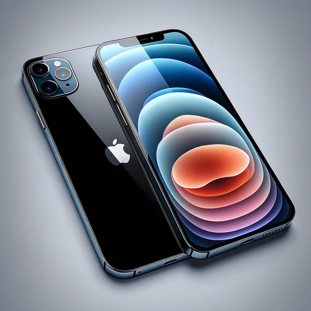 Here's the illustration of an iPhone 12 you requested. It showcases the device's sleek design, including the dual-camera system on the back and the edge-to-edge display on the front